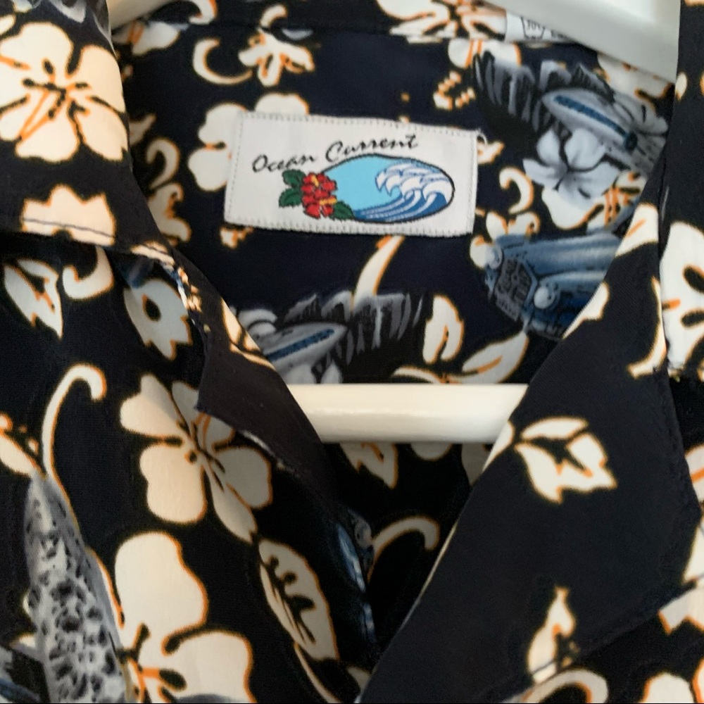 Vintage Blue Car Souvenir Button-Down Top SZ M - Picture 6 of 13